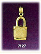 Contemporary 14Kt Gold Lock Charm