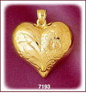 14Kt Gold Puffed Flower Heart Charm