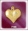 Etched 14Kt Gold Puffed Heart Charm