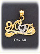 14K Two Color Gold Mom Charm