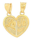 14Kt Gold Breakaway Love Charm