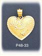 14Kt Gold Best Mom Heart Charm