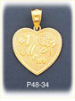 14Kt Gold #1 Mom Heart Charm