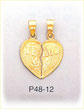 14 Karat Gold Te Amo Breakaway Heart Charm