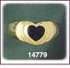 Heart 14K Gold Onyx Ring