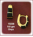 14K Gold Onyx Curve Huggie Earrings