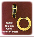 Serene 14K Gold Black Onyx Huggie Earrings