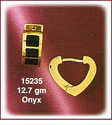 Lovely 14K Onyx Heart Huggie Earrings