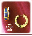 Magical 14K Gold Opal Huggie Earrings