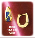 Chic 14K Gold Opal Curve Huggie Earrings