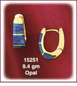 Dazzling 14K Gold Opal Curve Huggie Earrings
