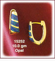 Teardrop Shaped 14K Gold Opal Huggie Earrings