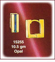 Streamlined Gold & Opal Huggie Earrings