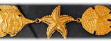 14K Gold Starfish, Sand Dollar, Shells & Fish Nautical Bracelet