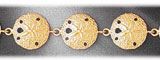 14K Gold Sand Dollar Link Nautical Bracelet