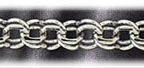 9MM 14K White Gold Double Link Charm Bracelet