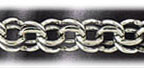 9.5MM 14K White Gold Double Link Charm Bracelet