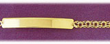 3MM 14Kt Gold Double Link Rectangle ID Charm Bracelet