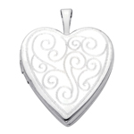 Gorgeous 14k White Gold Decorative Scroll Locket