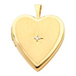 Exquisite 14K Yellow Gold Diamond-Accent Heart Locket Pendant