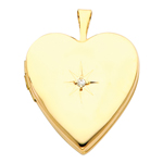 Superb 14K Yellow Gold Diamond-Accent Heart Locket