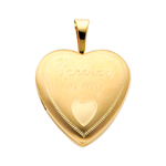 Radiant 14Kt Yellow Gold Forever In My Heart Locket Pendant
