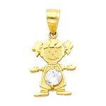 14K Gold Birthstone Baby Girl Charm