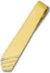 14K Gold Men's Engravable Tie Shaped Tie Bar