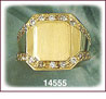 Men's 14K Gold Oval CZ Signet Ring