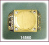 14K Gold Round CZ Signet Ring For Men