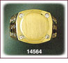 14K Gold Mens Oval CZ Signet Ring