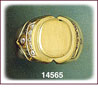 14K Gold Men's Oval CZ Signet Ring