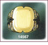 14Kt Gold Men's Oval CZ Signet Ring