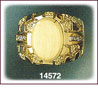 14Kt Gold Oval CZ Men's Signet Ring