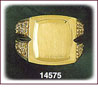 14Kt Gold Square CZ Signet Ring For Men