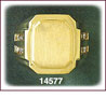 Men's 14Kt Gold Rectangle CZ Signet Ring