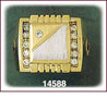 Men's 14Kt Two Tone Gold Square CZ Signet Ring