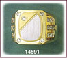 14K Two Tone Gold Oval CZ Signet Ring For Men