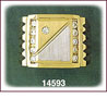 Mens 14Kt Two Tone Gold Square CZ Signet Ring