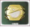 14K Two Tone Gold Round CZ Signet Ring