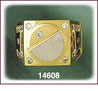 14Kt Two-Tone Gold Round CZ Signet Ring