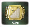 14K Two Tone Gold Rectangle CZ Signet Ring For Men