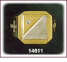 14K Two Tone Gold Men's Square CZ Signet Ring