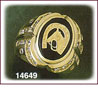 14K Gold Horse Shoe Men's Onyx Ring