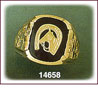 14K Gold Horse Shoe Onyx Ring