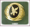 14K Gold Oval Eagle Onyx Ring