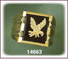 14K Gold Eagle Square Onyx Ring