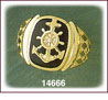 14K Gold Anchor Onyx Ring