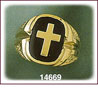 14K Gold Cross Onyx Ring