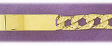 8MM 14K Gold Men's Textured Link ID Bracelet